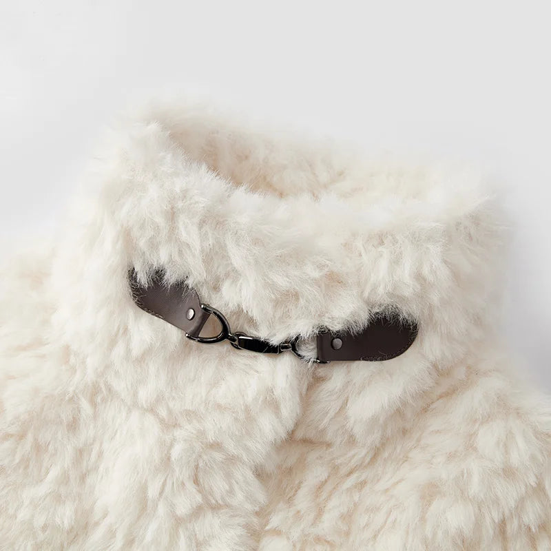 Veste Femme en Fausse Fourrure de Lapin