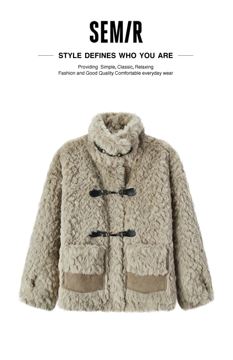 Veste Femme en Fausse Fourrure de Lapin