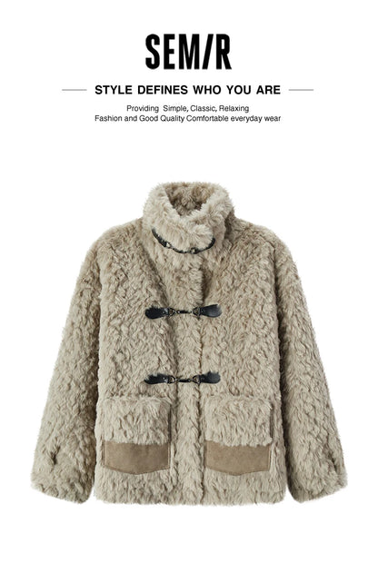 Veste Femme en Fausse Fourrure de Lapin