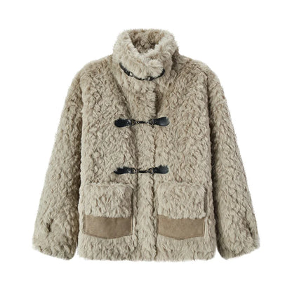 Veste Femme en Fausse Fourrure de Lapin