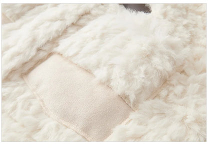 Veste Femme en Fausse Fourrure de Lapin