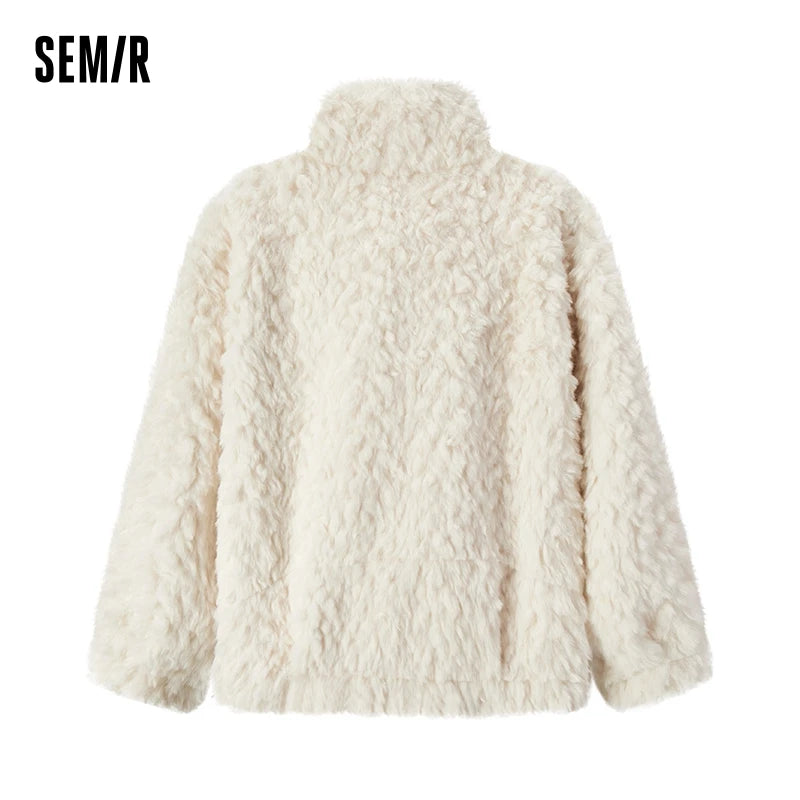 Veste Femme en Fausse Fourrure de Lapin