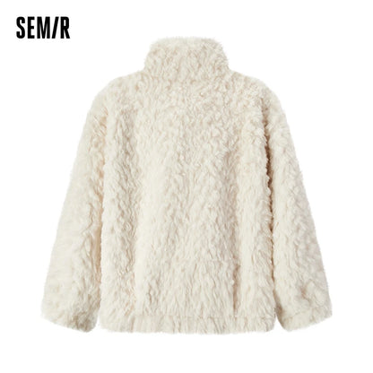 Veste Femme en Fausse Fourrure de Lapin