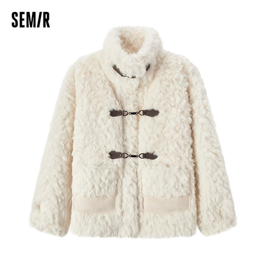 Veste Femme en Fausse Fourrure de Lapin