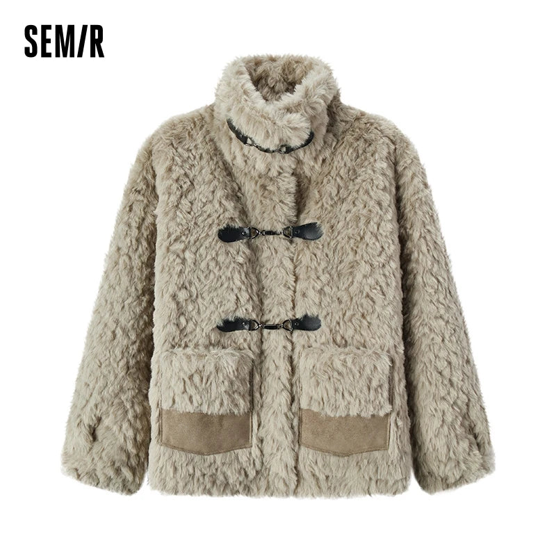 Veste Femme en Fausse Fourrure de Lapin